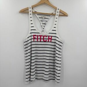 Vintage Abercrombie & Fitch Size M "Fitch" Tank Top Womens Twisted Back Halter T